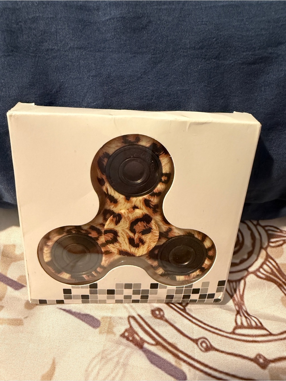 Leopard Print Fidget Spinner - Brown/Black